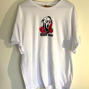 “Call Me” Scream Ghost Face Graphic Tshirt